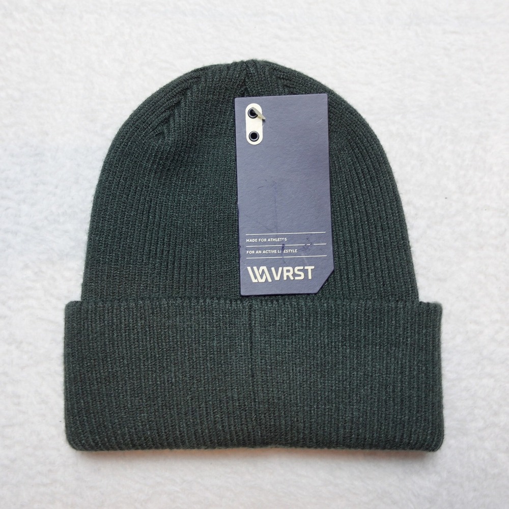 VRST Ribbed Beanie Mens Hat OSFM Olive Shadow Green New With Tags VRST2405FS